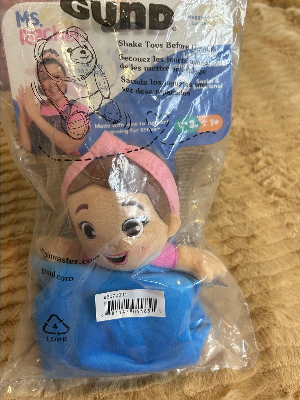Miss Rachel Huggable Lovey Pink Headband Blue Dress Plush Doll